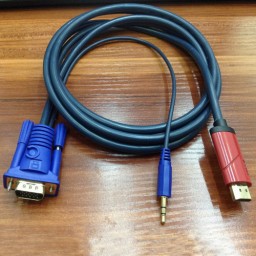 5m Male HDMI to Male VGA Adapter with Audio Plug